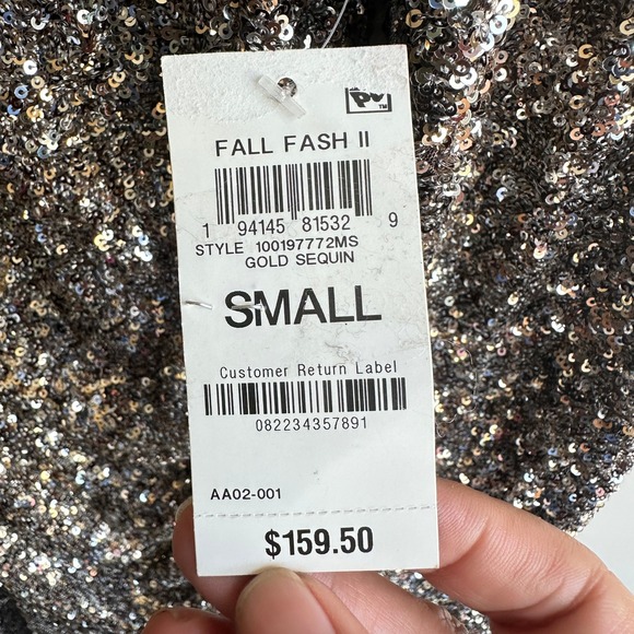 International Concepts‎ Gold Sequin Gown Formal  Evening Party Sparkle Small NWT - Picture 7 of 16